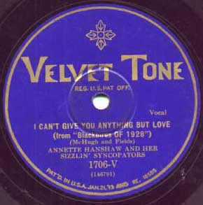 I Can't Give You Anything But Love - Velvet Tone 1706-V